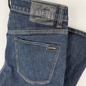 Volcom Solver Modern Straight Jeans Mens 31x29 Dark Wash Denim